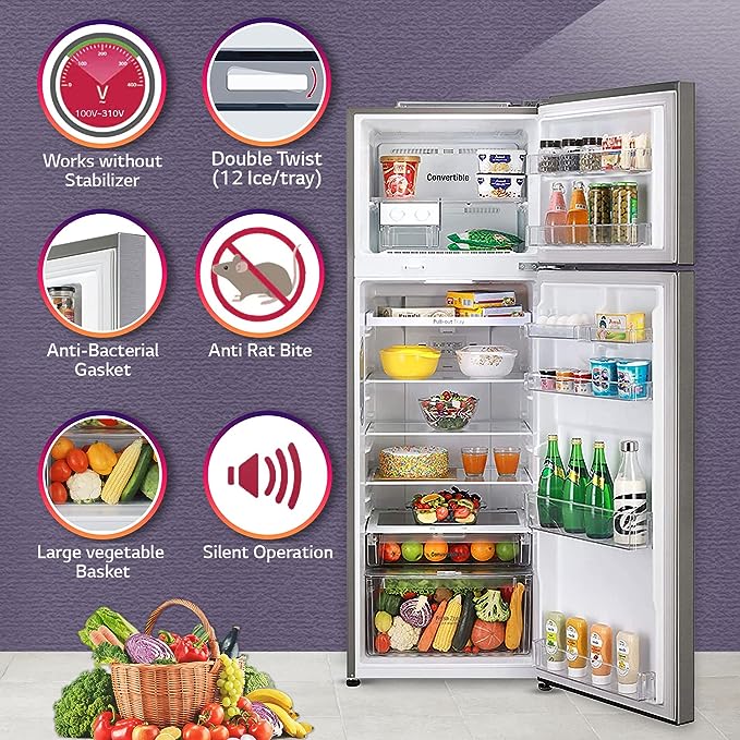 LG 360 L 3 Star Inverter Linear Frost-Free Double Door Refrigerator (GL-T402JDS3, Dazzle Steel, Convertible, 2022 Model)(OPEN BOX) LG 360 L 3 Star Inverter Linear Frost-Free Double Door Refrigerator (GL-T402JDS3, Dazzle Steel, Convertible, 2022 Model)(OPEN BOX)